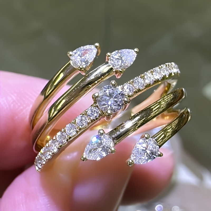 Geometric Wrap Ring Zirconia Ring For Women